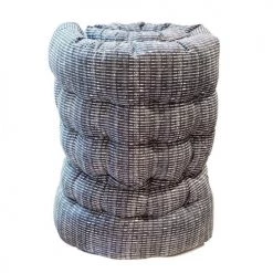 Casatera Matelas Et Coussins De Sol Matelas De Sol Coton Block Print Imprimé Blanc Sur Fond Bleu De Prusse