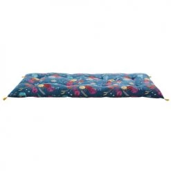 Maisons Du Monde Matelas Et Coussins De Sol Matelas De Sol En Coton Recyclé Bleu Pétrole Motif Floral 90x190