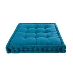 Maisons Du Monde Matelas De Sol Enfant Matelas En Coton Gris Anthracite 90x90cm -Plaids Soldes matelas en coton bleu petrole 90x90cm 1000 13 23 168738 1 3