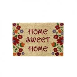 Wadiga Paillassons Paillasson Coco Fleurs Multicolores Home Sweet Home 60x40x1,5cm