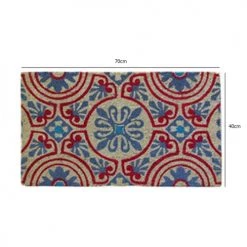 Wadiga Paillassons Paillasson Coco Motifs Bleu Et Rouge 70x40 -Plaids Soldes paillasson coco motifs bleu et rouge 70x40 2