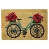 Wadiga Paillassons Paillasson Coco Multicolore Vélo Fleuri 60x40x1,5cm