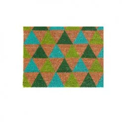 Wadiga Paillassons Paillasson Coco Triangles Verts 60x40cm -Plaids Soldes paillasson coco triangles verts 60x40cm 1