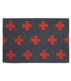 Wadiga Paillassons Paillasson En Coco Gris Et Orange 60x40