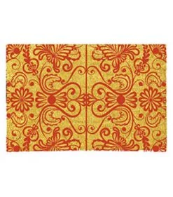 Wadiga Paillassons Paillasson En Coco Motifs Volutes Noires 70x40cm -Plaids Soldes paillasson en coco motifs volutes rouges 70x40cm 3