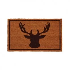 Aubry Gaspard Paillassons Paillasson En Fibres De Coco Tête De Cerf 75 X 45 Cm