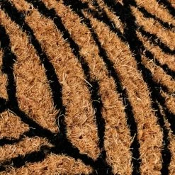 The Deco Factory Paillassons Paillasson Fibre De Coco Motif Feuilles Naturel-noir 60x40 -Plaids Soldes paillasson fibre de coco motif feuilles naturel noir 60x40 4