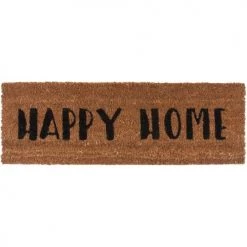 Present Time Paillassons Paillasson Happy Home Noir En Coco 75x26 -Plaids Soldes paillasson happy home noir en coco 75x26 4
