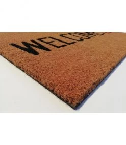 Casâme Paillassons Paillasson Marron Avec Imprimé "Welcome Home" - 40 X 60 Cm -Plaids Soldes paillasson marron avec imprime welcome home 40 x 60 cm 2