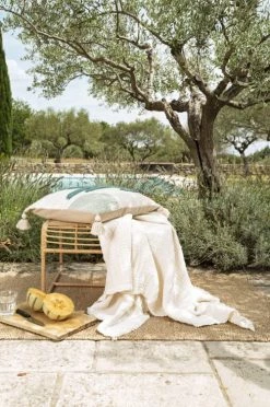 Magma Plaids Plaid 100% Coton Gaufré Beige Nature 130x170