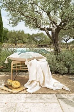 Magma Plaids Plaid 100% Coton Gaufré Beige Nature 130x170 -Plaids Soldes plaid 100 coton gaufre beige nature 130x170 3