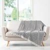 Douceur D'Intérieur Plaids Plaid à Franges Coton 125x150cm -Plaids Soldes plaid a franges coton 125x150cm