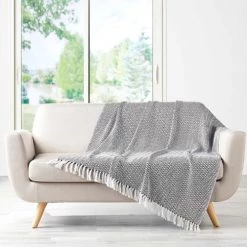 Douceur D'Intérieur Plaids Plaid à Franges Coton 125x150cm