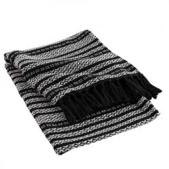 Douceur D'Intérieur Plaids Plaid à Franges Coton Jacquard 125x150cm