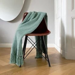 Malagoon Plaids Plaid Antique Uni Vert Brumeux 125x150