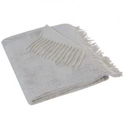 Sensei Maison Plaids Plaid Avec Franges Argent 130x170 Cm -Plaids Soldes plaid avec franges argent 130x170 cm 3