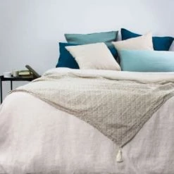 Garnier Thiebaut Plaids Plaid Gris 155X130 -Plaids Soldes plaid beige 155x130 6