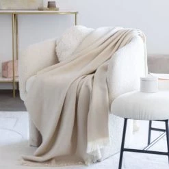 Maisons Du Monde Plaids Plaid Beige Chiné 130x170