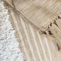 Malagoon Plaids Plaid Blanc Cassé 125x150 -Plaids Soldes plaid blanc casse 125x150 4