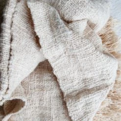 My Bliss Home Plaids Plaid Blanc Cassé 200x140 Cm -Plaids Soldes plaid blanc casse 200x140 cm 4