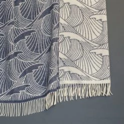 Maison Jean-Vier Plaids Plaid Bleu 130x186 -Plaids Soldes plaid bleu 130x186 4