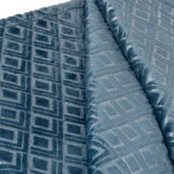 Maisons Du Monde Plaids Plaid Bleu Avec Impressions Argentées 150x230 -Plaids Soldes plaid bleu avec impressions argentees 150x230 1000 11 31 218274 3