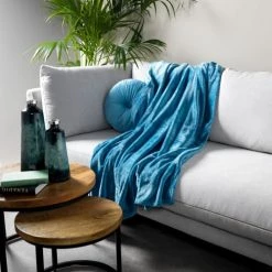 Dutch Decor Plaids Plaid Bleu Fleece 150x200 Cm Uni -Plaids Soldes plaid bleu fleece 150x200 cm uni 18