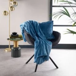 Dutch Decor Plaids Plaid Bleu Fleece 150x200 Cm Uni -Plaids Soldes plaid bleu fleece 150x200 cm uni 26