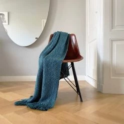 Malagoon Plaids Plaid Uni Rose Brumeux 125x150 -Plaids Soldes plaid bleu fonce 125x150 10