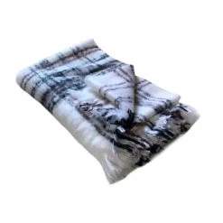 Beachby Plaids Plaid Carreaux 20% Mohair Blanc 120x180cm 9 Beachby Plaids Plaid Carreaux 20% Mohair Blanc 120x180cm -Plaids Soldes plaid carreaux 20 mohair blanc 120x180cm 2