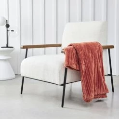 Today Plaids Plaid Cotelé Uni En Polyester Rouge 150X200 Cm