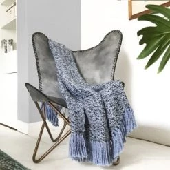 Malagoon Plaids Plaid Tissé Gris Clair 125x150 -Plaids Soldes plaid de melee bleu et rose velour 125x150 6