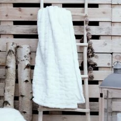 Today Plaids Plaid Décoration Uni En Polyester Blanc 125x150 Cm