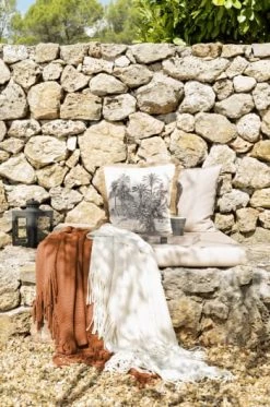 Magma Plaids Plaid Doux à Franges Rouille 130x170 -Plaids Soldes plaid doux a franges rouille 130x170 3