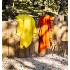 Brun De Vian-Tiran Plaids Plaid Doux Vaporeux En Laine Orange