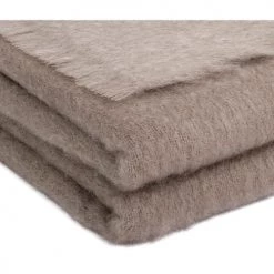 Brun De Vian-Tiran Plaids Plaid Doux Vaporeux En Laine Taupe -Plaids Soldes plaid doux vaporeux en laine taupe 2