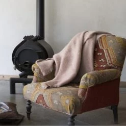 Brun De Vian-Tiran Plaids Plaid Doux Vaporeux En Laine Bordeaux -Plaids Soldes plaid doux vaporeux en laine taupe 4