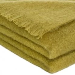 Brun De Vian-Tiran Plaids Plaid Doux Vaporeux En Laine Vert Anis -Plaids Soldes plaid doux vaporeux en laine vert anis 3