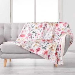 Douceur D'Intérieur Plaids Plaid Effet Velours Sherpa Bleu 125x150cm