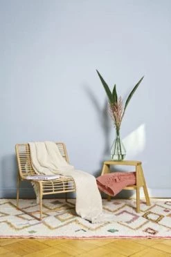 Magma Plaids Plaid En 100% Coton Lavé à Franges Nouées Vert Sauge 170x130 -Plaids Soldes plaid en 100 coton lave a franges nouees ivoire 170 x 130 3