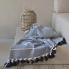 Febronie Plaids Plaid En Coton 130x170 Bleu Marine -Plaids Soldes plaid en coton 130x170 bleu marine