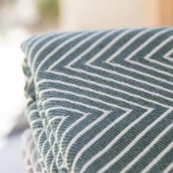 Febronie Plaids Plaid En Coton 130x170 Bleu Pétrole -Plaids Soldes plaid en coton 130x170 bleu petrole 10