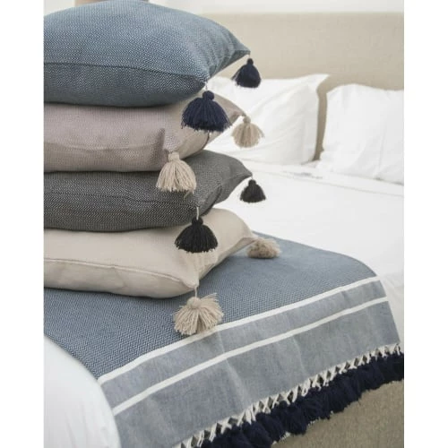 Febronie Plaids Plaid En Coton 130x170 Bleu Pétrole 7 Febronie Plaids Plaid En Coton 130x170 Bleu Pétrole – Image 5