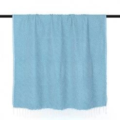 Febronie Plaids Plaid En Coton 130x170 Bleu Pétrole -Plaids Soldes plaid en coton 130x170 bleu petrole 9