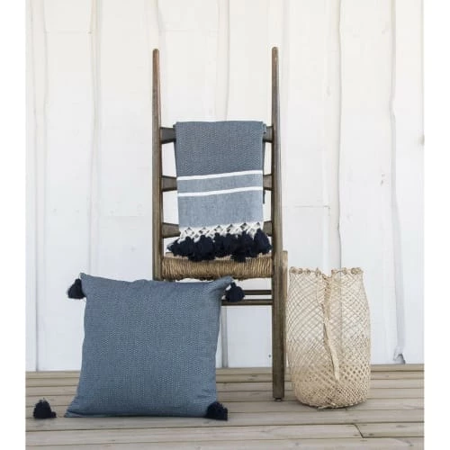 Febronie Plaids Plaid En Coton 130x170 Bleu Pétrole 3 Febronie Plaids Plaid En Coton 130x170 Bleu Pétrole