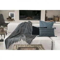 Febronie Plaids Plaid En Coton 130x170 Gris Moyen -Plaids Soldes plaid en coton 130x170 gris moyen 10