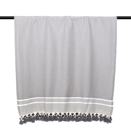 Febronie Plaids Plaid En Coton 130x170 Gris Moyen 6 Febronie Plaids Plaid En Coton 130x170 Gris Moyen – Image 4