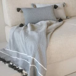 Febronie Plaids Plaid En Coton 130x170 Gris Moyen 13 Febronie Plaids Plaid En Coton 130x170 Gris Moyen -Plaids Soldes plaid en coton 130x170 gris moyen 17