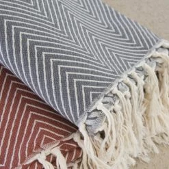 Febronie Plaids Plaid En Coton 130x170 Gris Moyen -Plaids Soldes plaid en coton 130x170 gris moyen 4