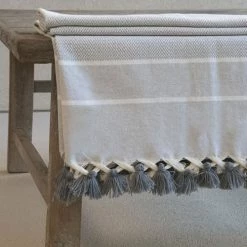 Febronie Plaids Plaid En Coton 130x170 Gris Perle -Plaids Soldes plaid en coton 130x170 gris perle 5